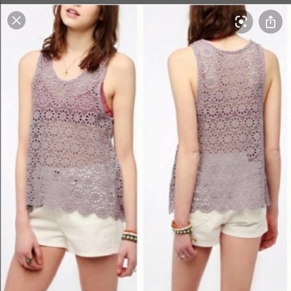 Pins&Needles Floral Purple Crochet Tank - Picture 5 of 5